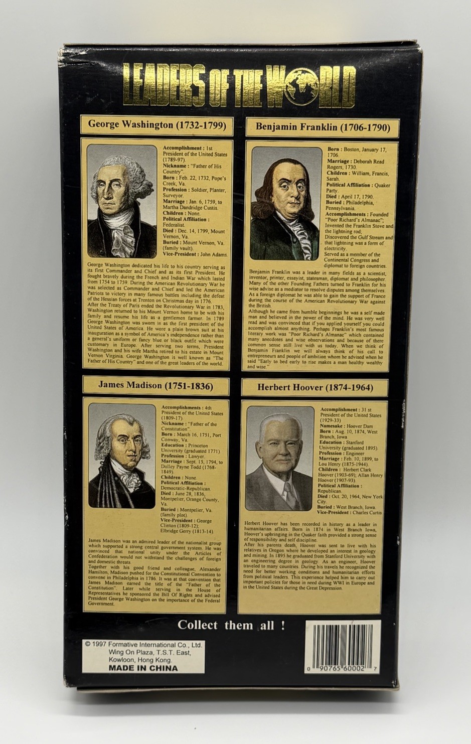 Formative International Benjamin Franklin Leaders Of The World 12in Figure NIB