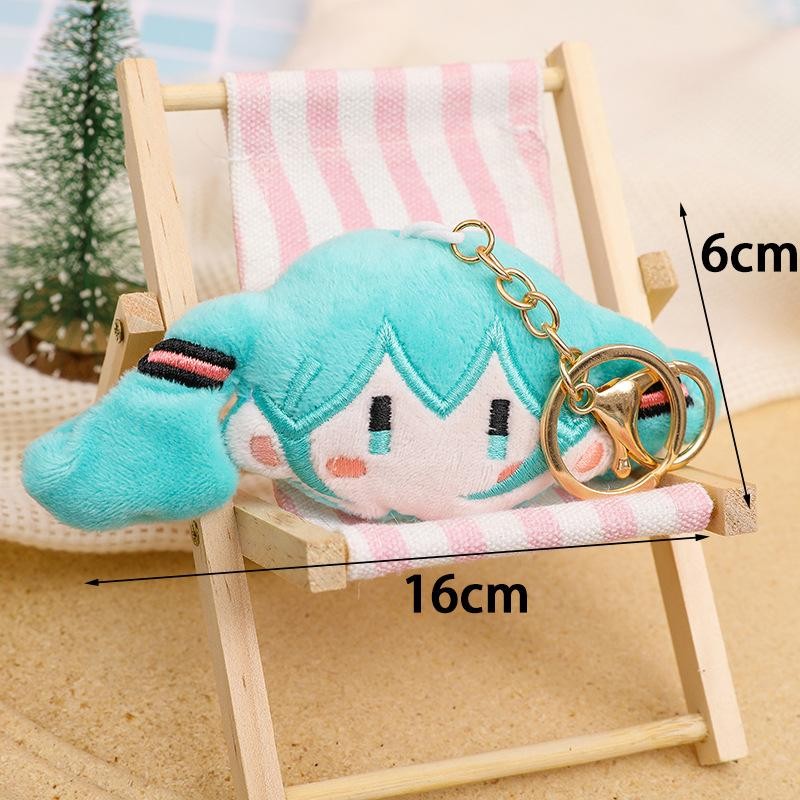 Hatsune Miku Cartoon Plush Doll Keychain Anime Modelling Plush Stuffed Doll