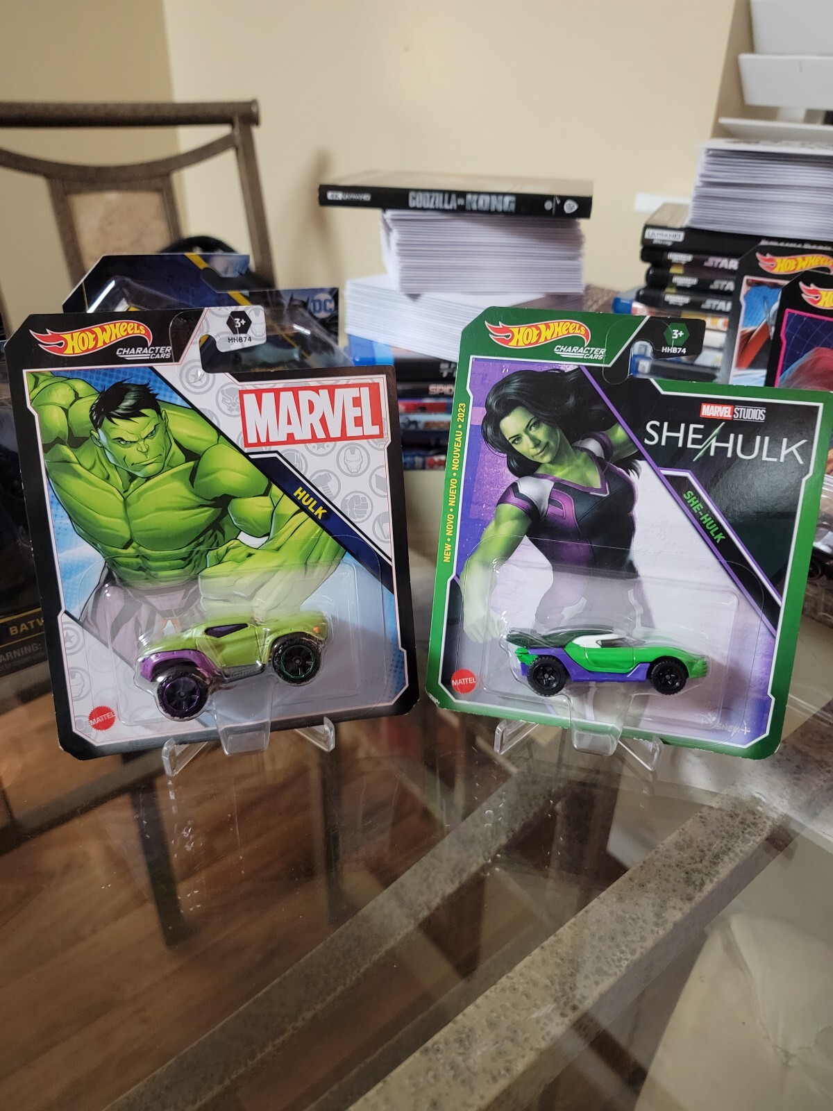 🔥 Hot Wheels Character Cars Marvel Hulk + She Hulk *Y23 🔥
