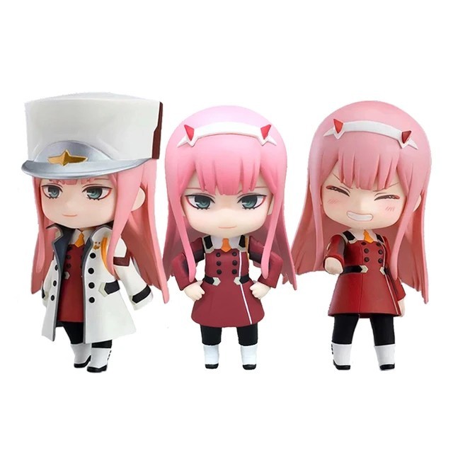 10cm Darling in the Zero Two Q Version Combat Uniform Anime Figure 3 Pack