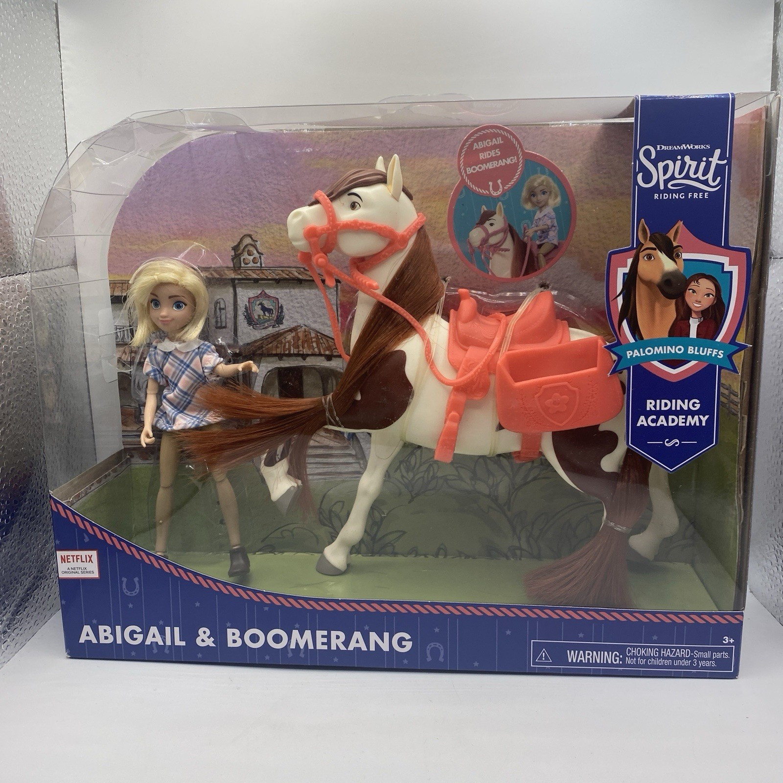 DreamWorks Spirit Riding Academy Abigail & Boomerang Doll and Hores Set