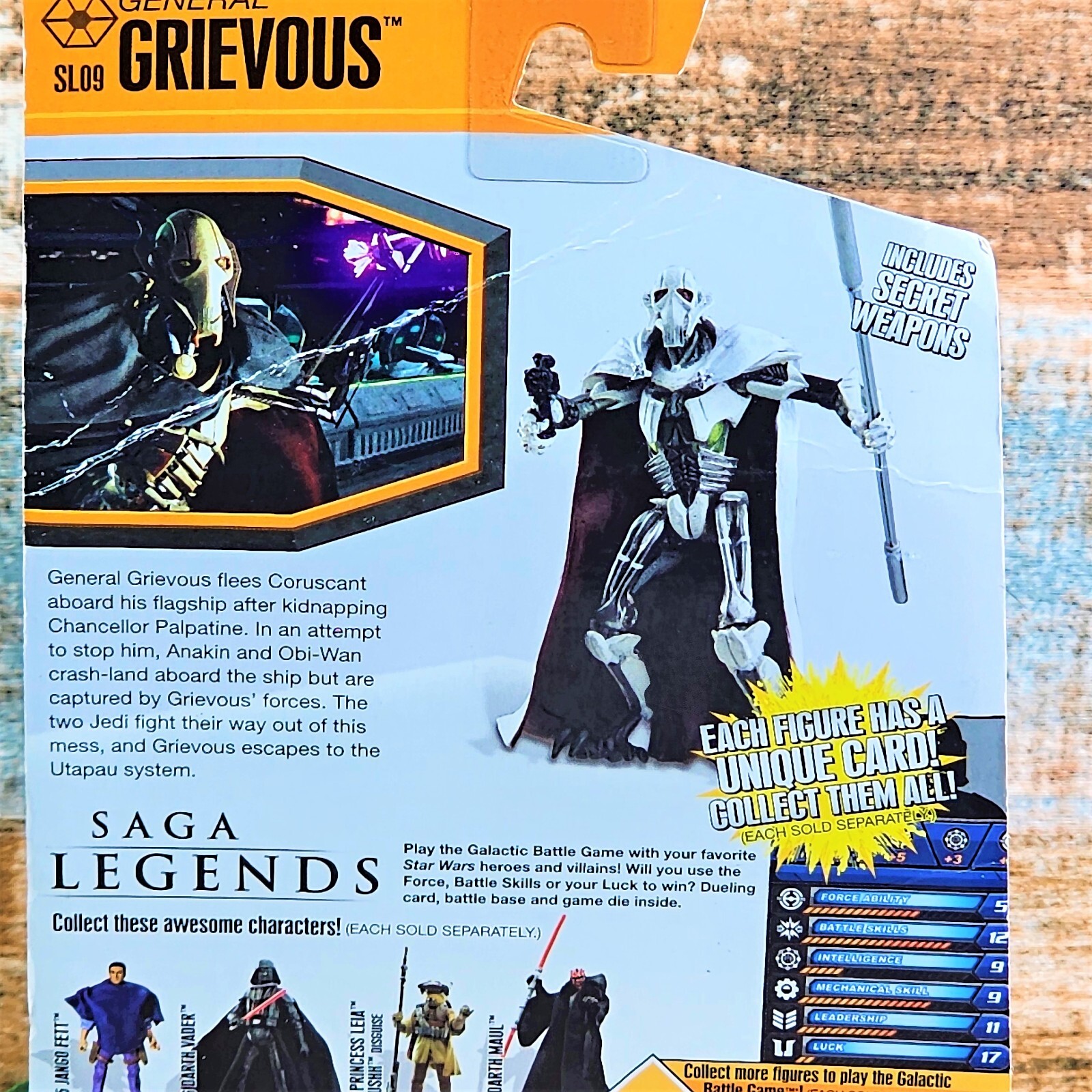 Star Wars Saga Legends General Grievous Action Figure SL09 Secret Weapons & Card