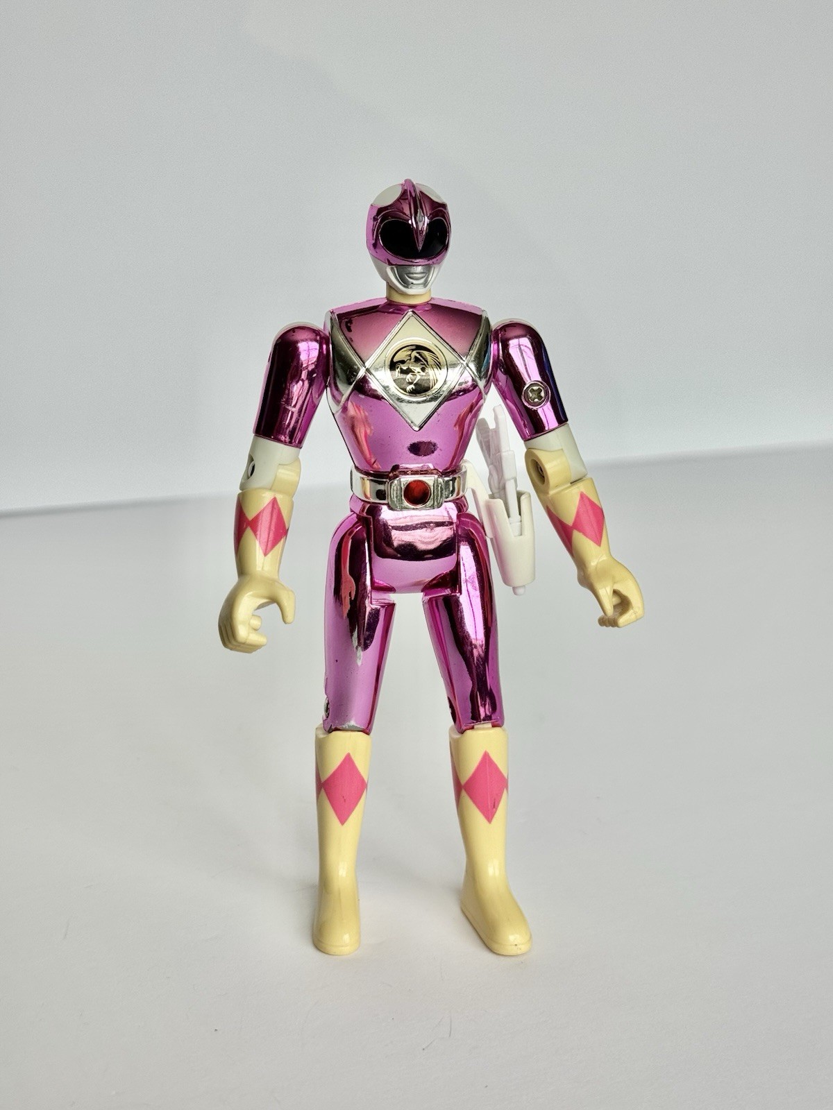 1995 Bandai Mighty Morphin Power Rangers PINK Ranger Metallic Action Figure 5.5″