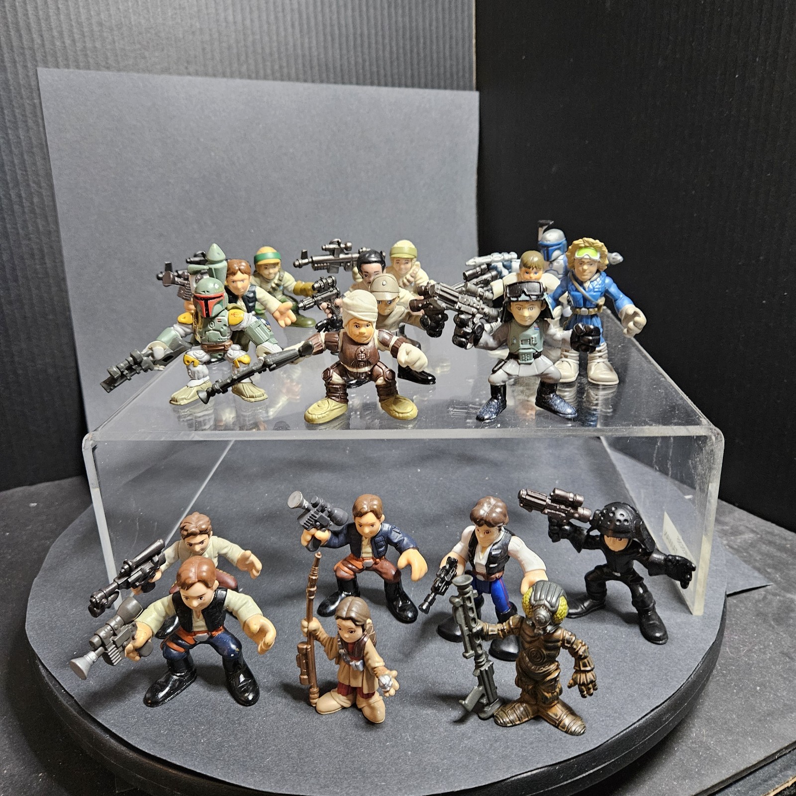 Star Wars Galactic Heroes lot of 18 Figures Luke Boba Fett Leia Han Solo Plus