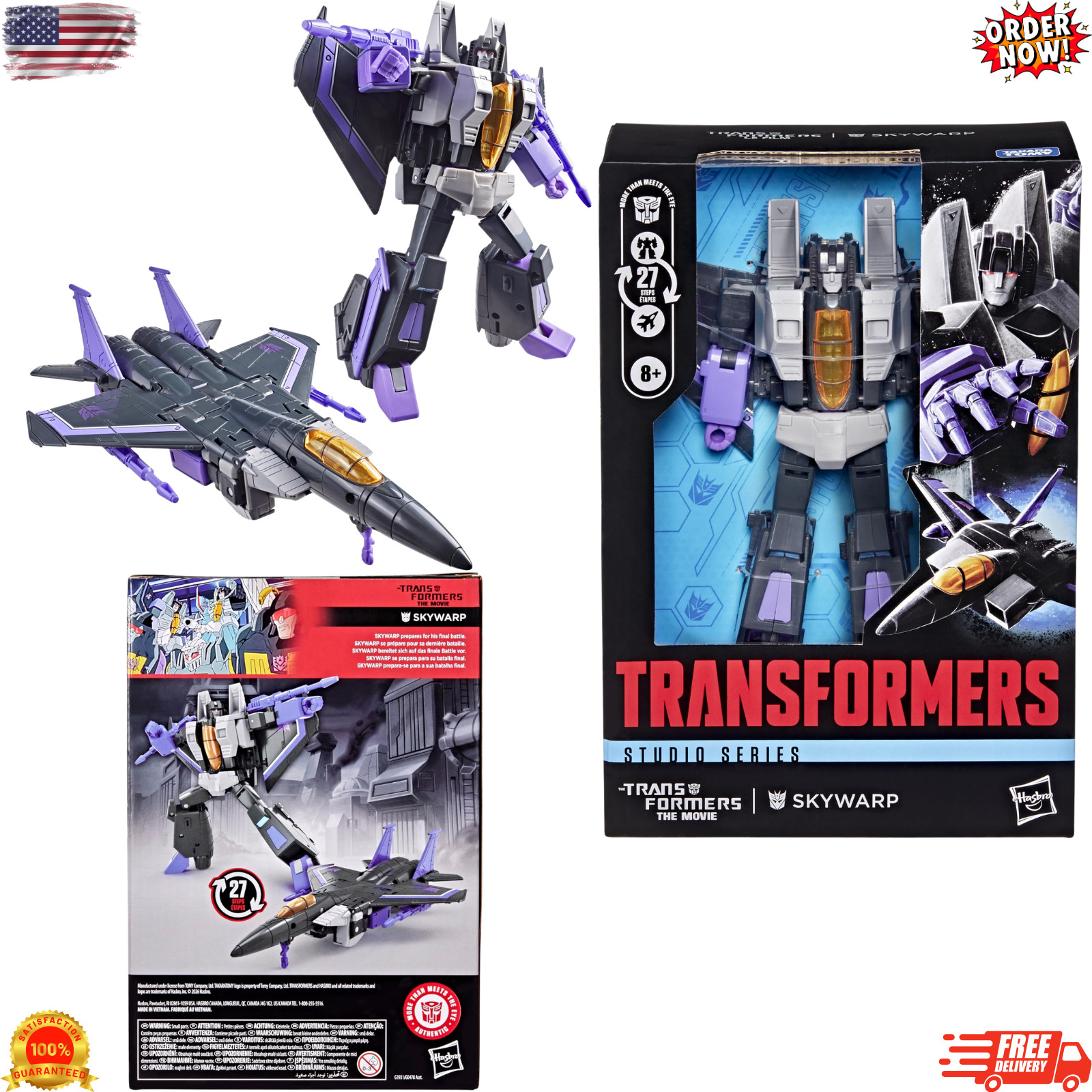 Transformers Studio Series The The Movie Skywarp Voyager Class 6.5-Inch