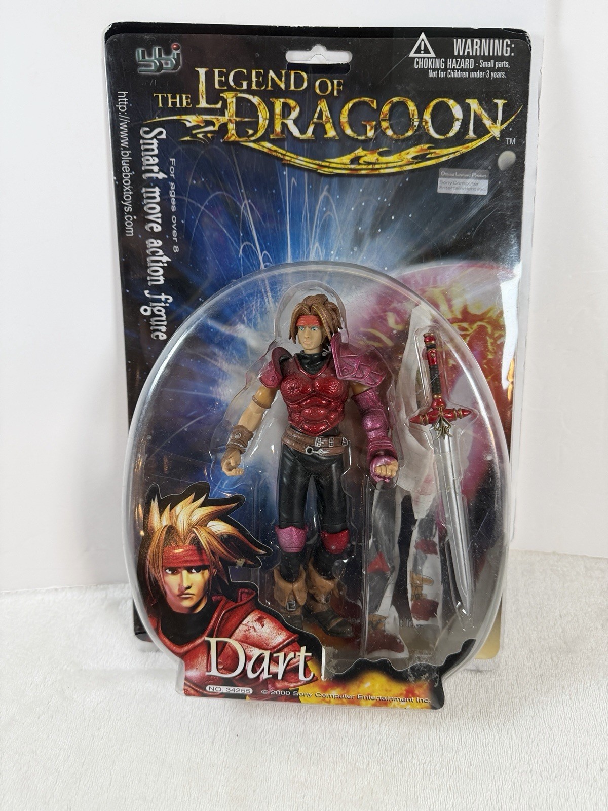 2000 BLUE BOX TOYS THE LEGEND OF DRAGOON DART ACTION FIGURE Sony PS1 Open Pack