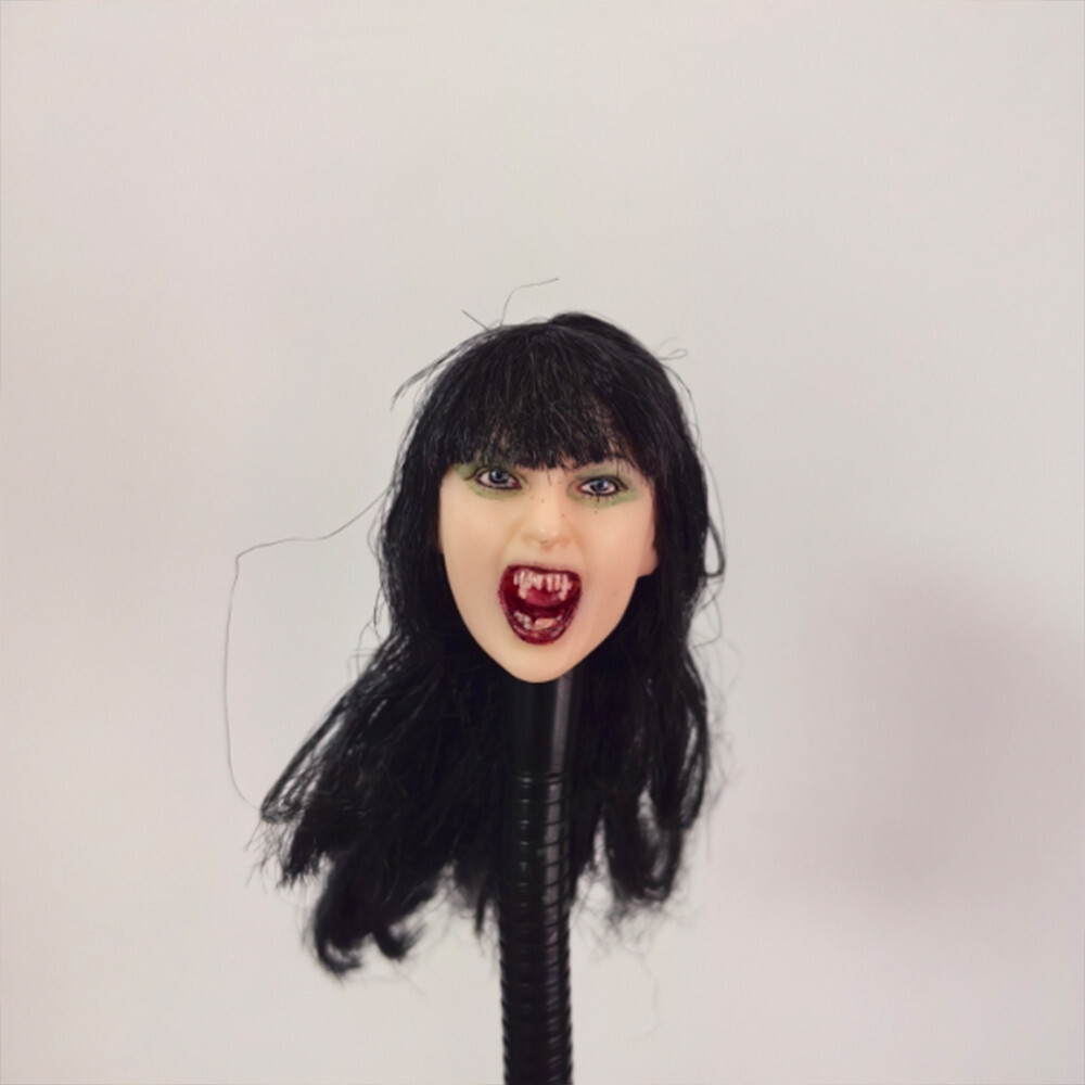 1/6 Female Zombie Vampire Girl Head Sculpt Carved Model For 12″Figure Body