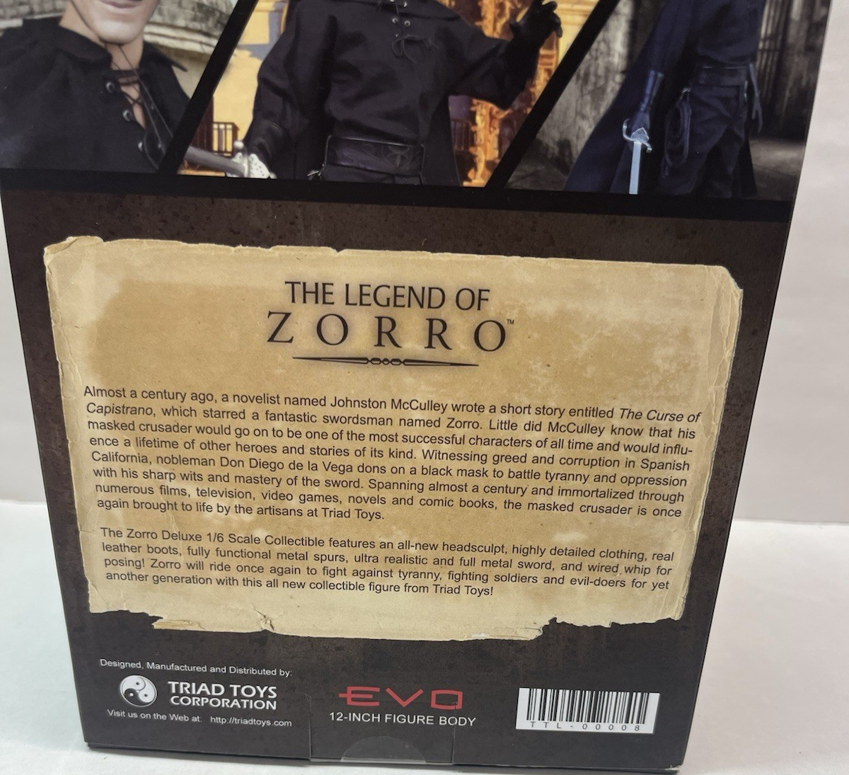 Triad Toys Classic ZORRO Deluxe 12″ Movie Action Figure NM COMPLETE IN BOX 1/6