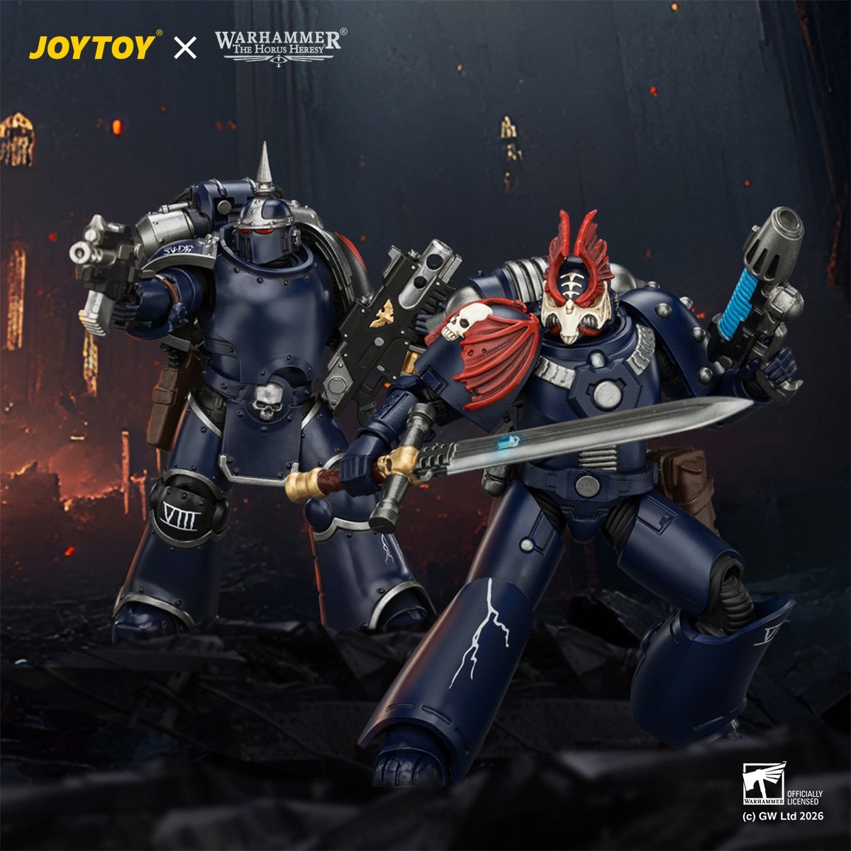 JOYTOY Warhammer 40K 1/18 Night Lords MK III & MKVI Tactical Legionary 2PCS Toys