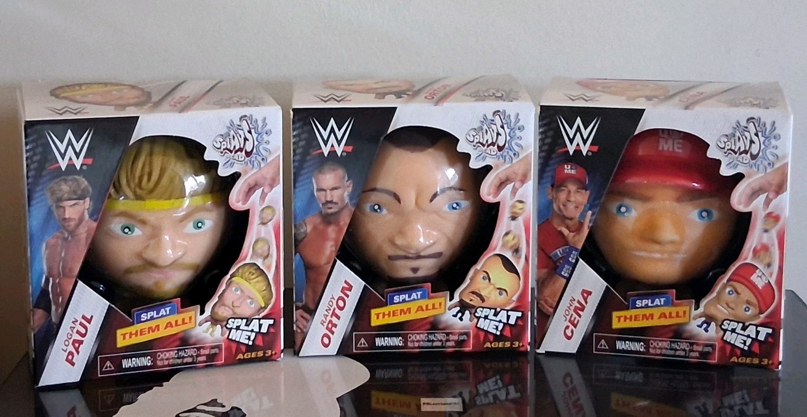 WWE Splats Head Toy Lot -John Cena Randy Orton Logan Paul New