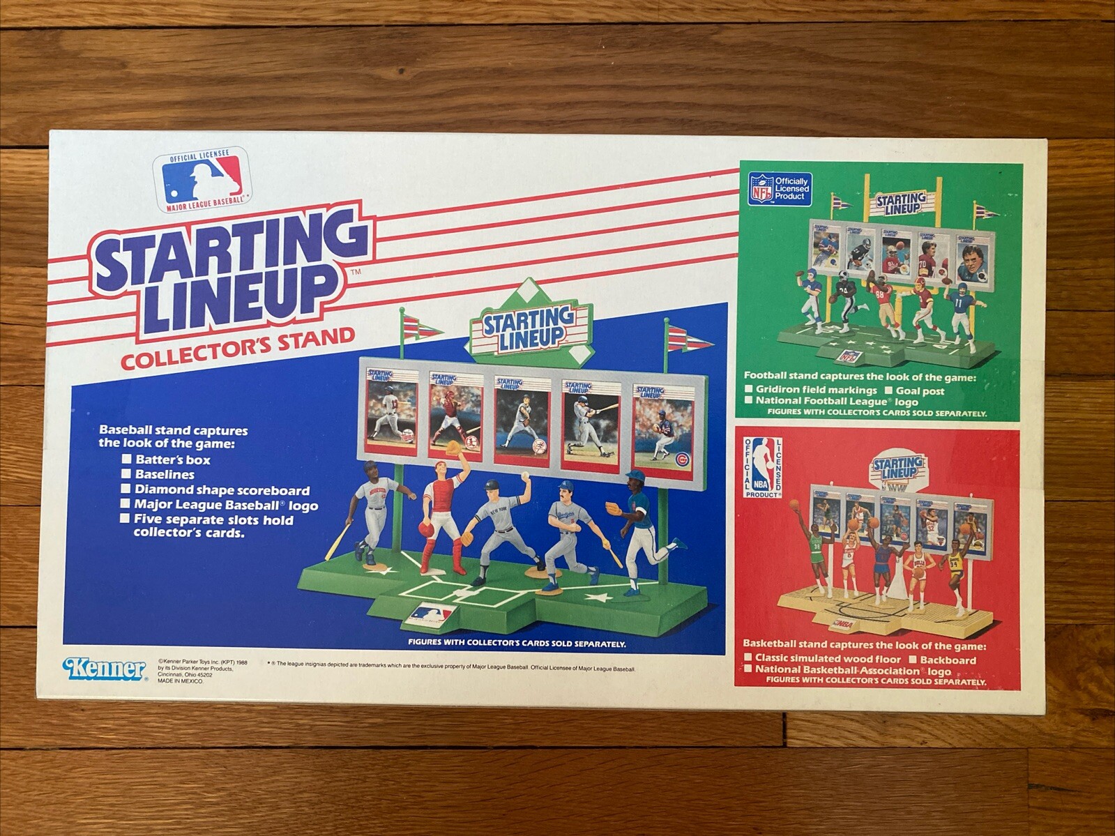 1988 Kenner Boys Starting Lineup SLU NBA Baseball Collectors Stand Sealed