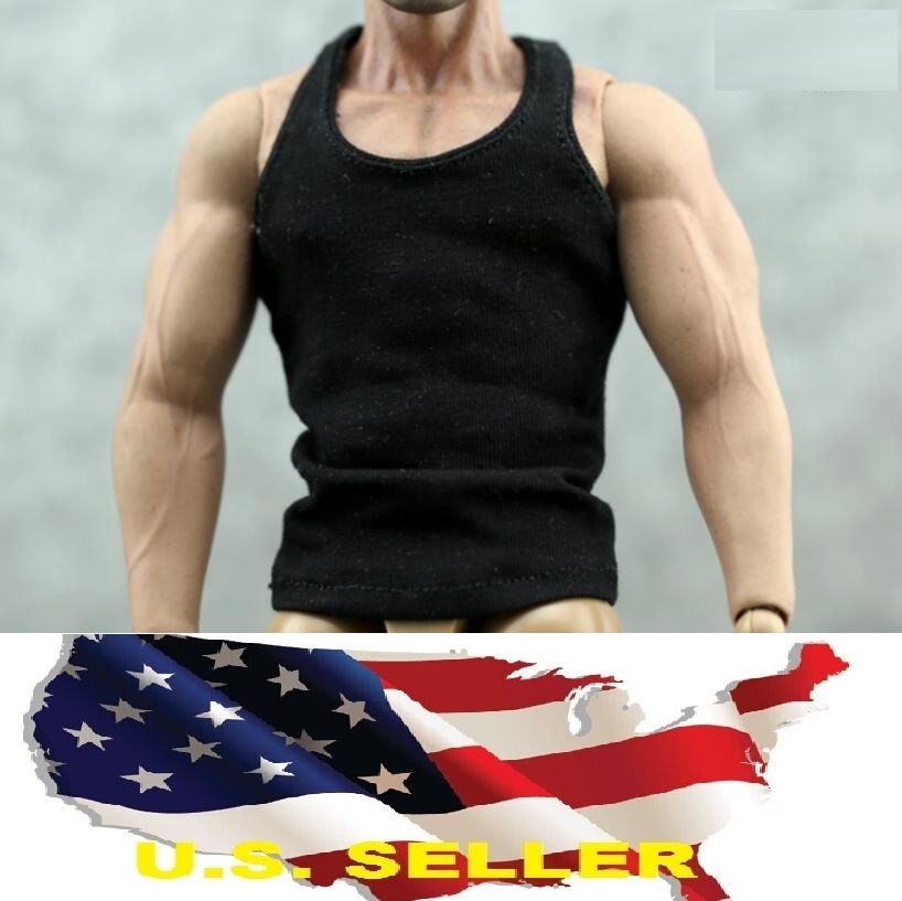 1/6 Men clothes Sport casual Black Base Tank Top for Hot toys phicen ❶US seller❶