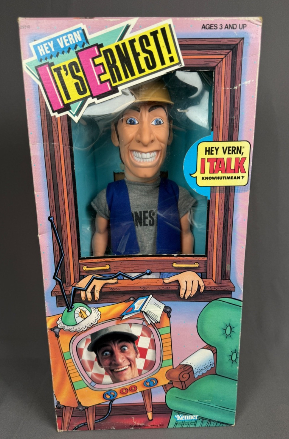 VTG Kenner Hey Vern It’s Ernest Pull String Talking Doll NRFB 1989