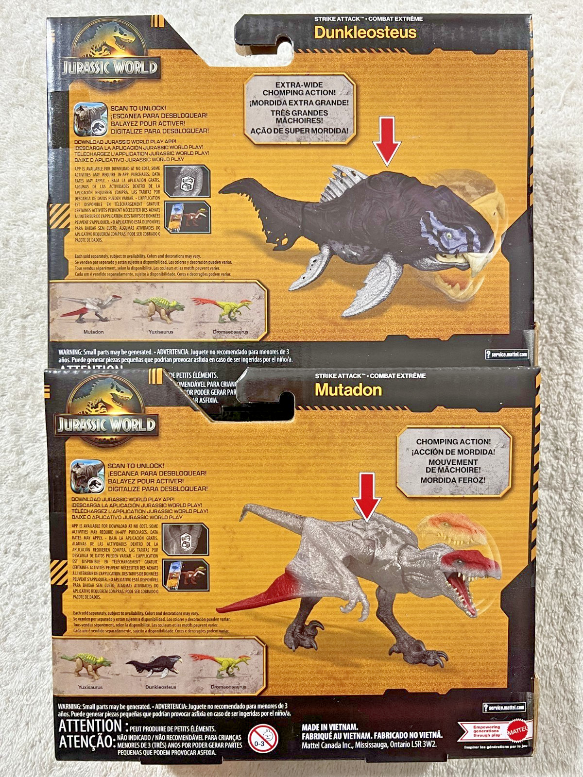 JURASSIC WORLD SURVIVAL DUNKLEOSTEUS & MUTADON STRIKE ATTACK **NEW**
