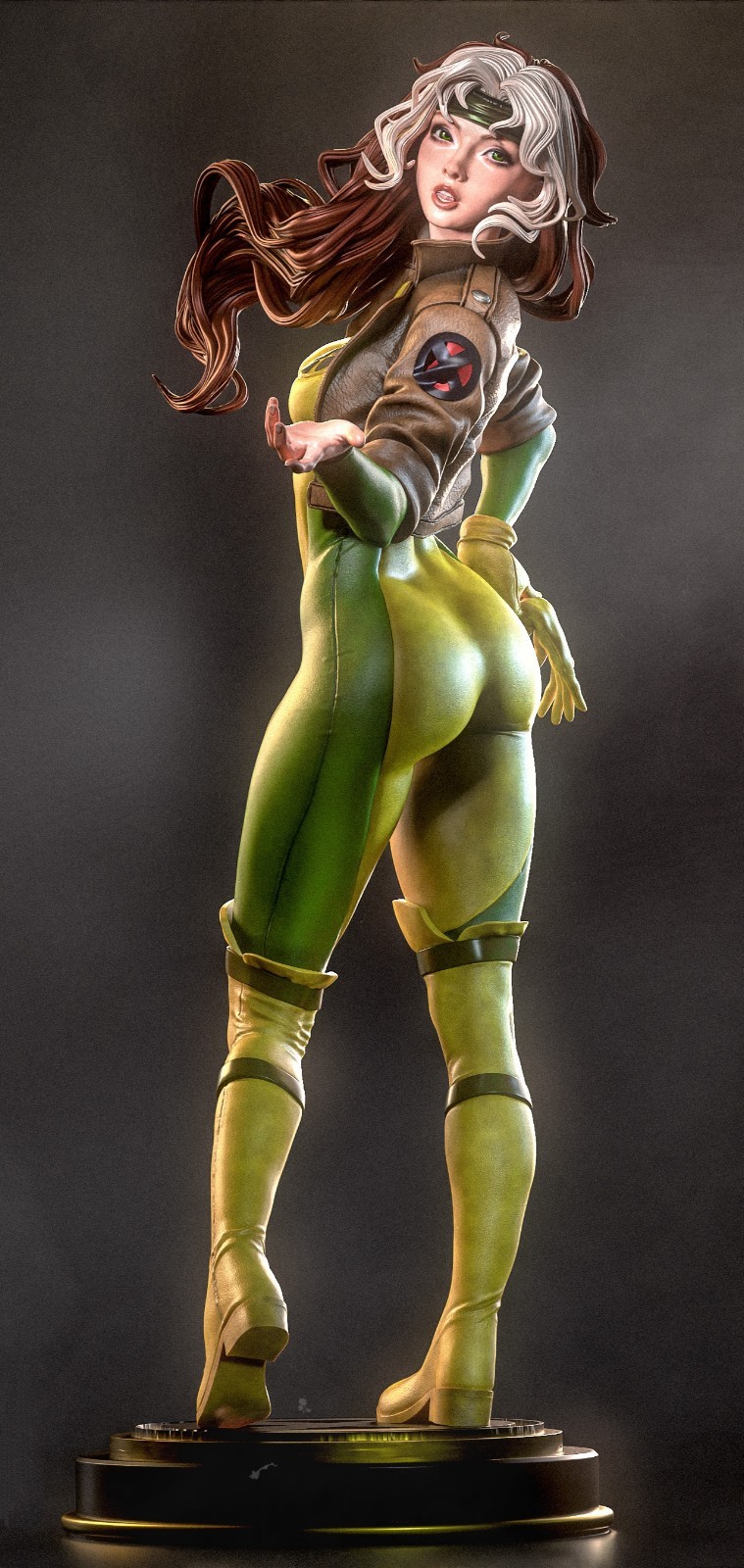 Rogue Xmen 3d Figure 25cm Professional Painted