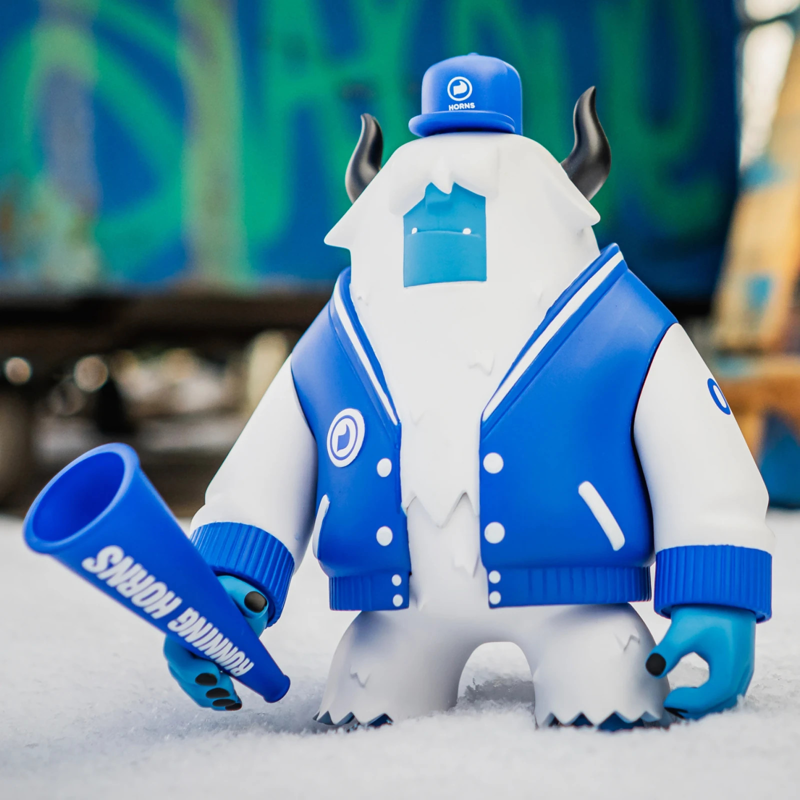 Martian Toys Hands In Factory UpTeMPO Yetti Horns 8″ Vinyl Figure Art Toy Yeti