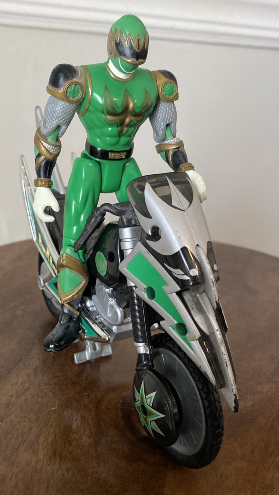 VtgPower Rangers Ninja Storm Green Ranger + Tsunami Cycle Motorcycle Bandai 2002