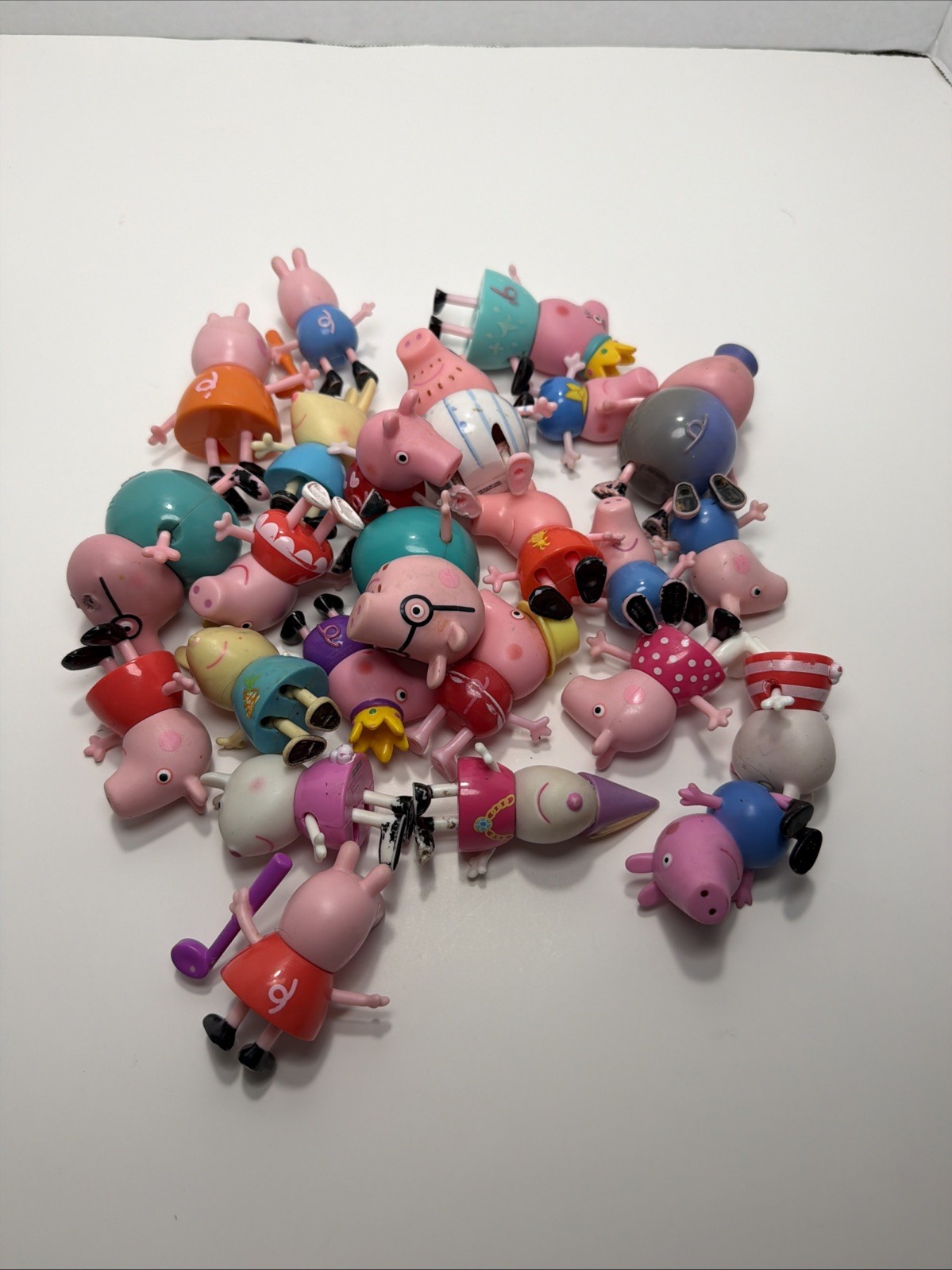 Assorted Peppa Pig Figures Lot Rough Shape