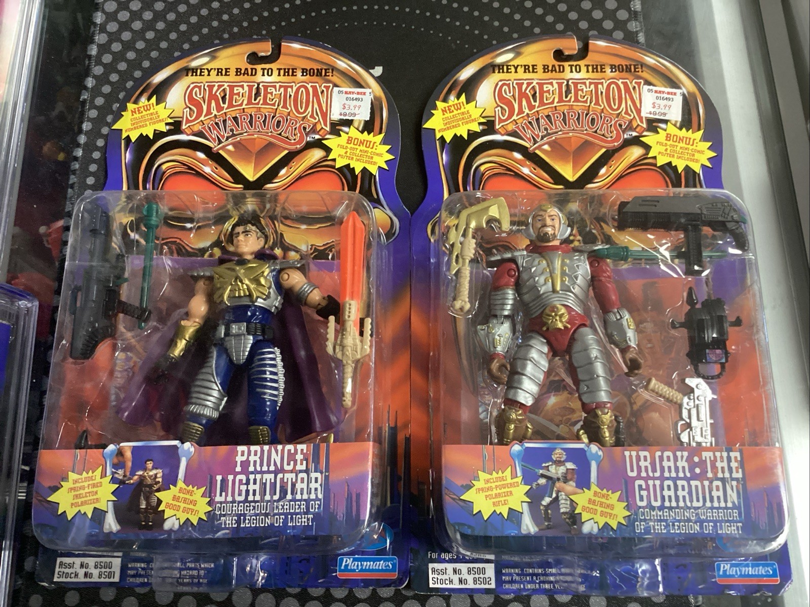 Lot Of 2 Skeleton Warriors Prince Lightstar & Ursak 1994 Playmates Action Figure