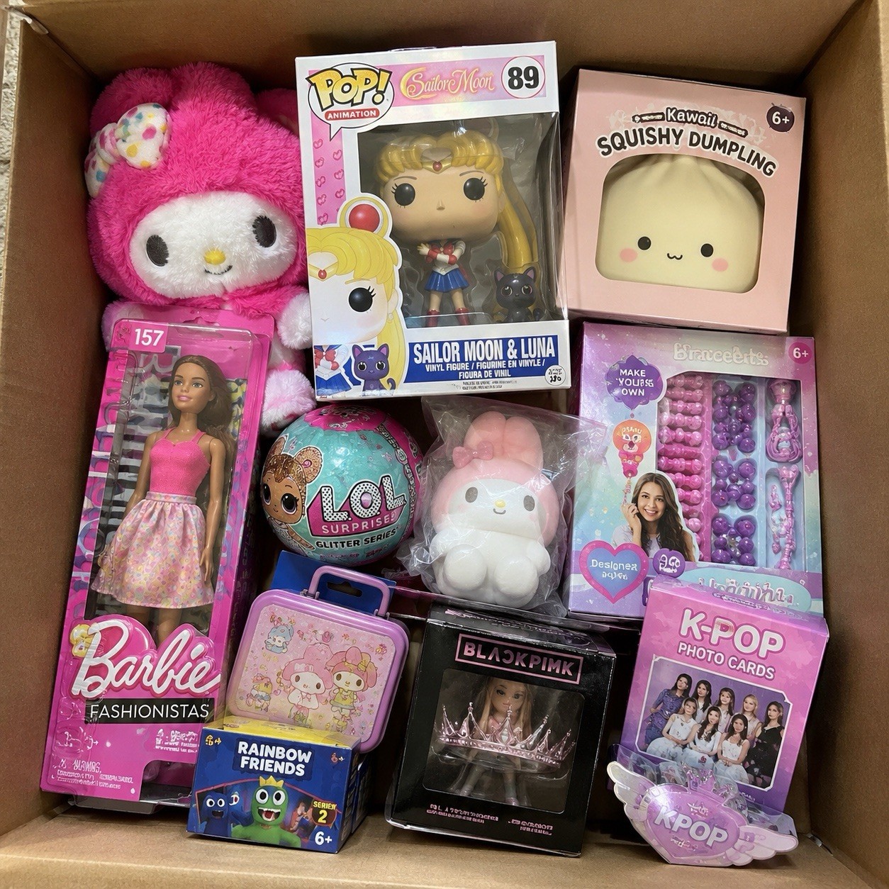 Girls Mystery Toy Box Mixed Lot Bundle Plush Fidget Dolls Kids
