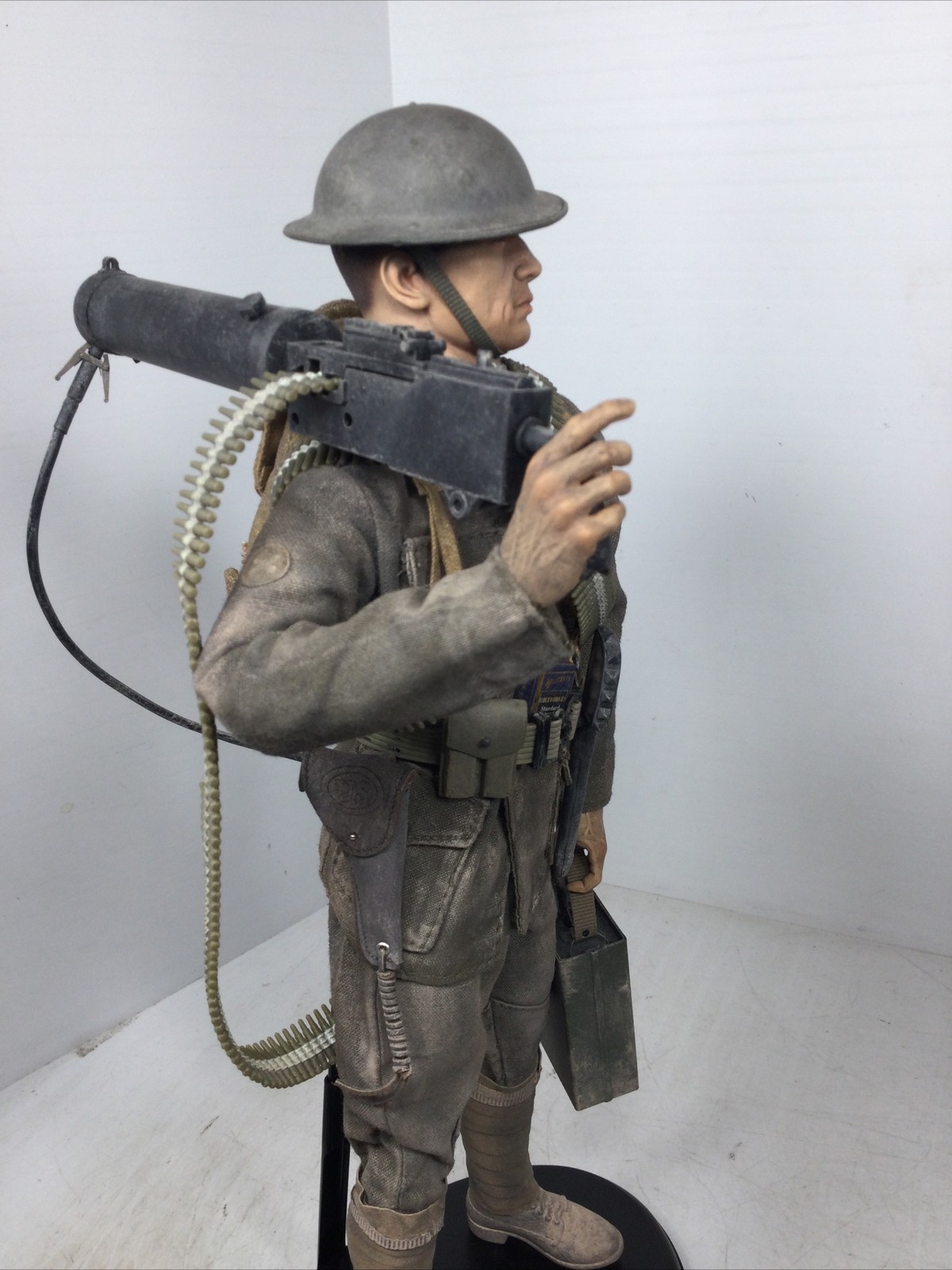 1/6 CUSTOM WW1 US 2ND INFANTRY DIV BROWNING .30 CAL MACHINEGUNNER +STAND