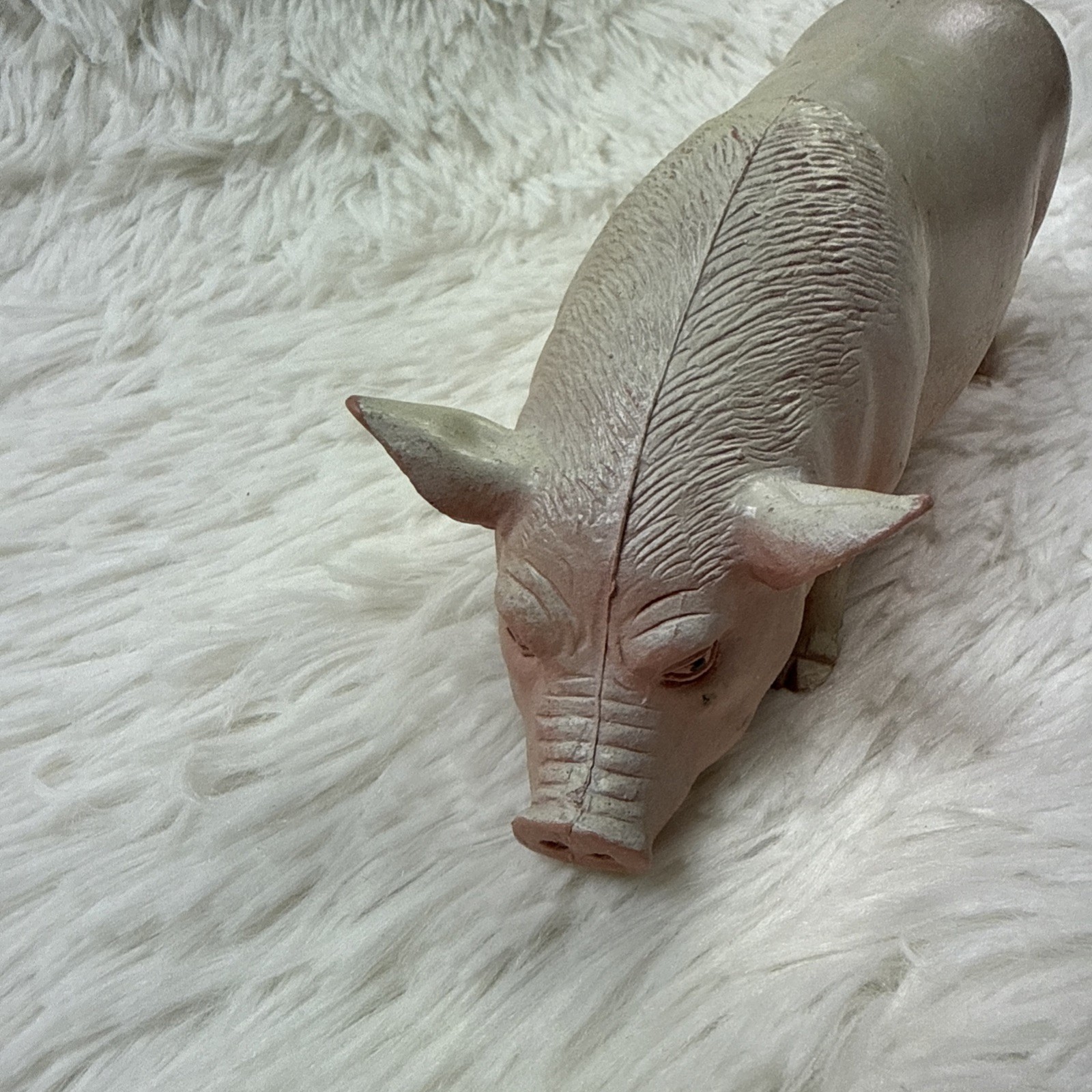 Vintage 1986 Imperial Toys Pig Hog Figure Hong Kong Plastic Farm Animal Toy