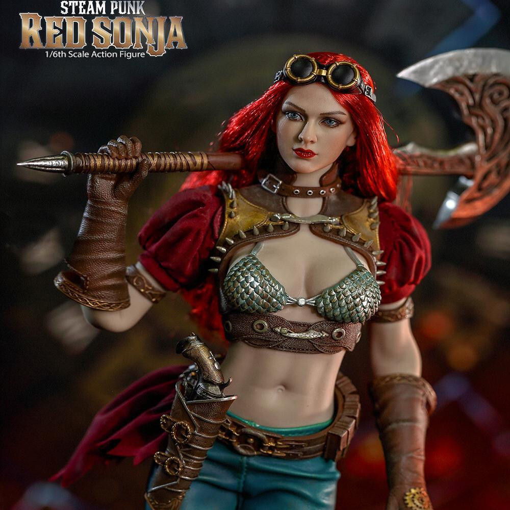 TBLeague Steam Punk Red Sonja 1/6 Action Figure TBL Rooted Hair 12” Collection