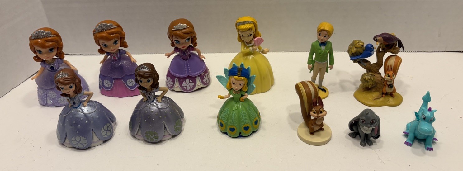 Sofia The First Toy Figures Lot Of 12 Sofia Amber James Crackle Clover Mia Poppy