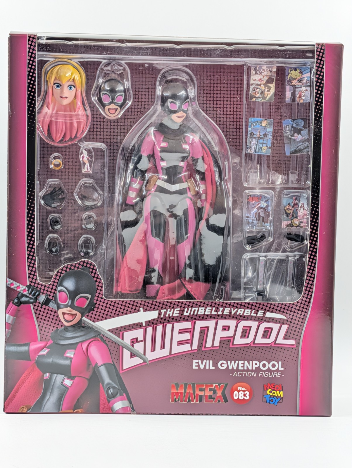 Medicom Toy Mafex 083 Evil Gwenpool Action Figure – Marvel – No.083 Opened