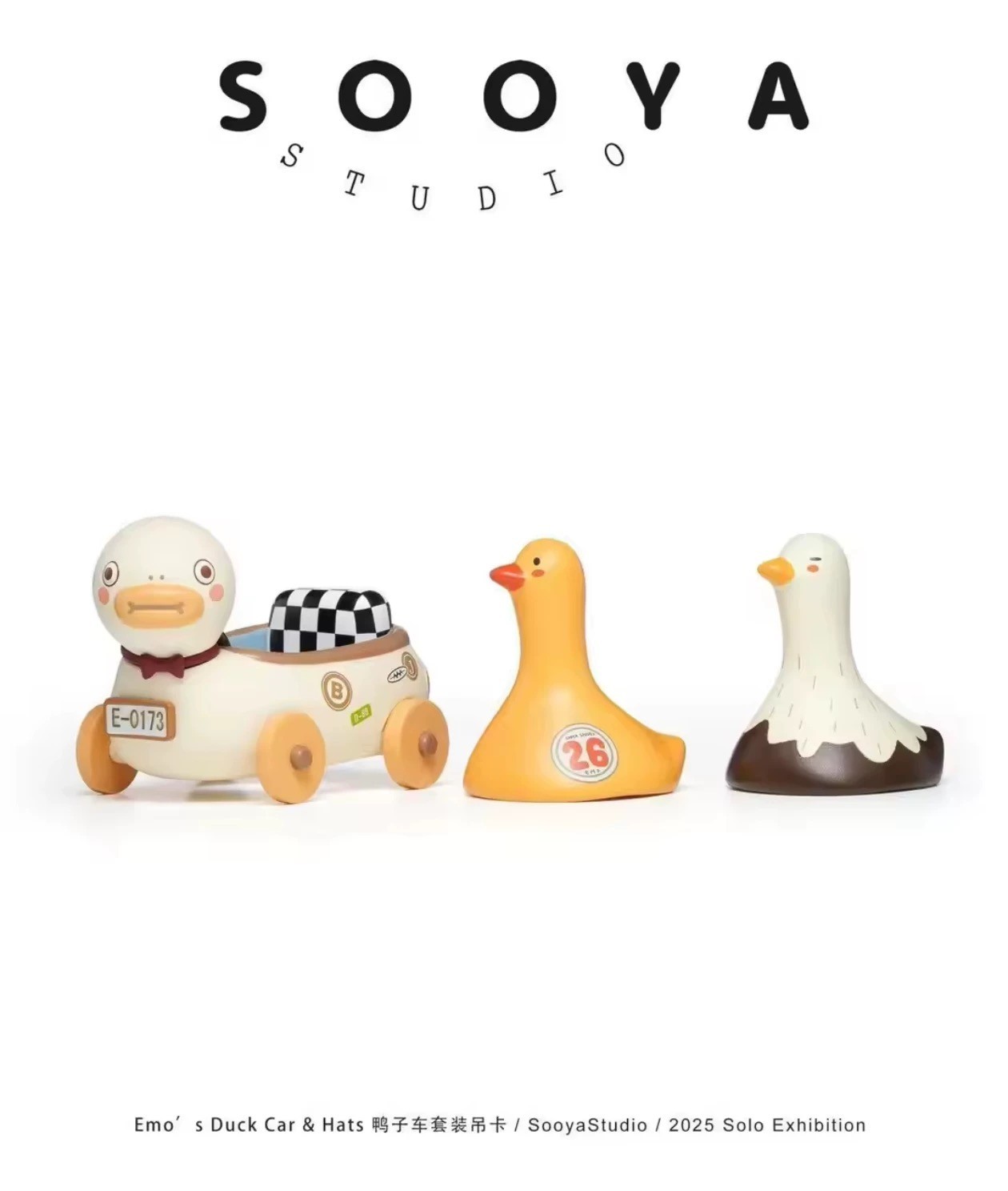 Sooya Studio Emo’s Duck Car&Hats Set(3Pcs) Limited Edition PVC Sofubi Figure Toy