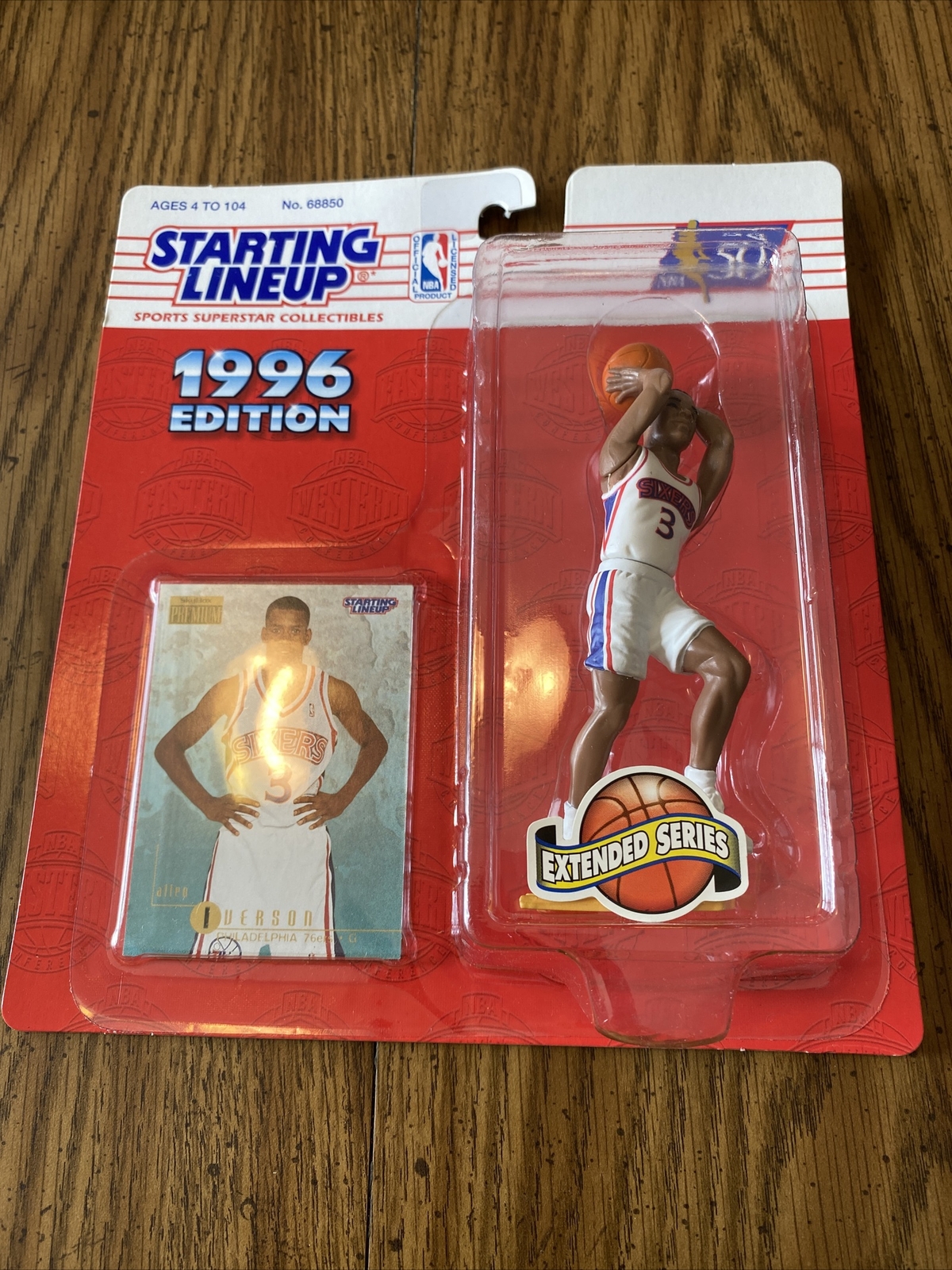 1996 Starting Lineup ALLEN IVERSON Figure NBA Basketball Sixers SLU Kenner New