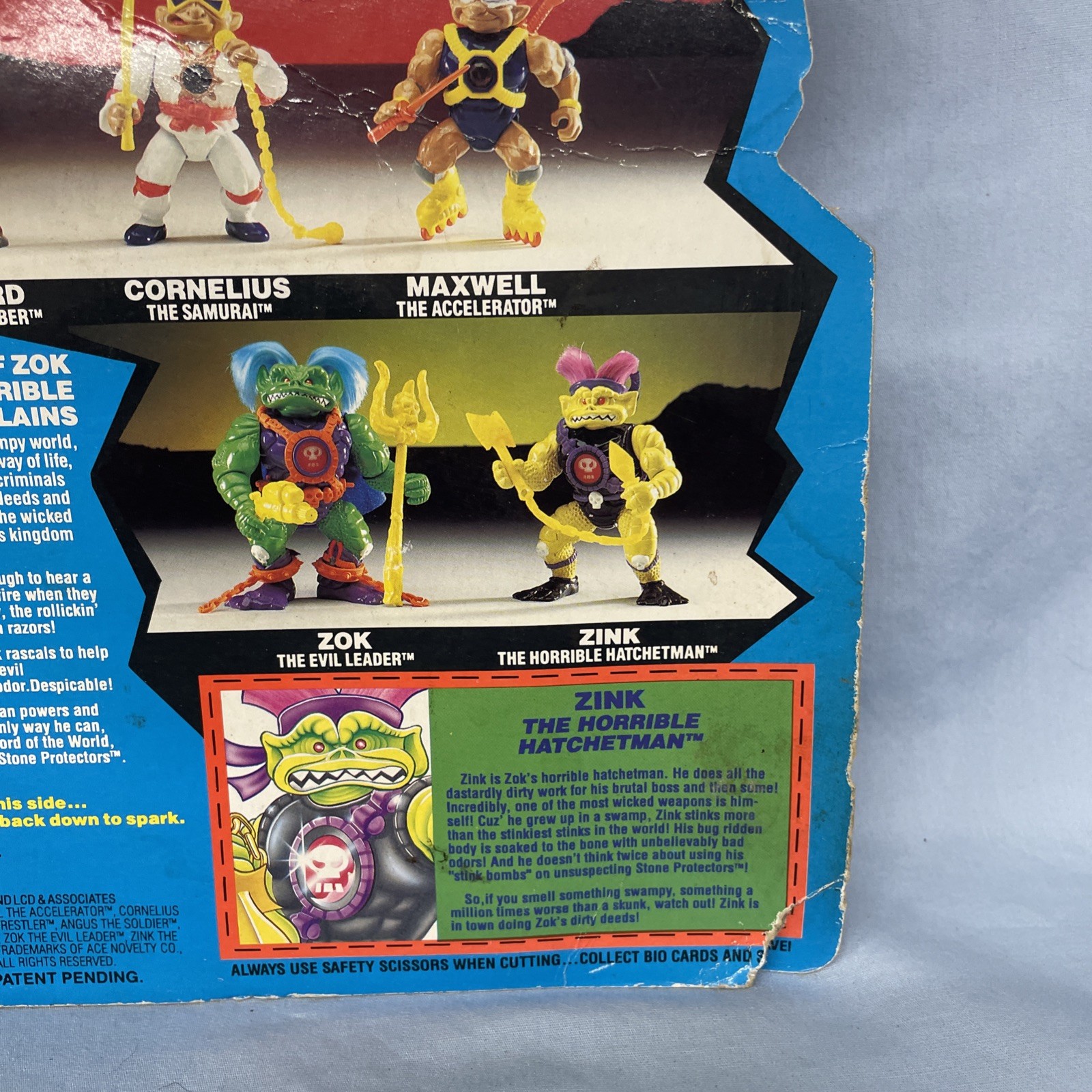 1992 Ace Novelties Stone Protectors Zink The Horrible Hatchetman Sealed On Card