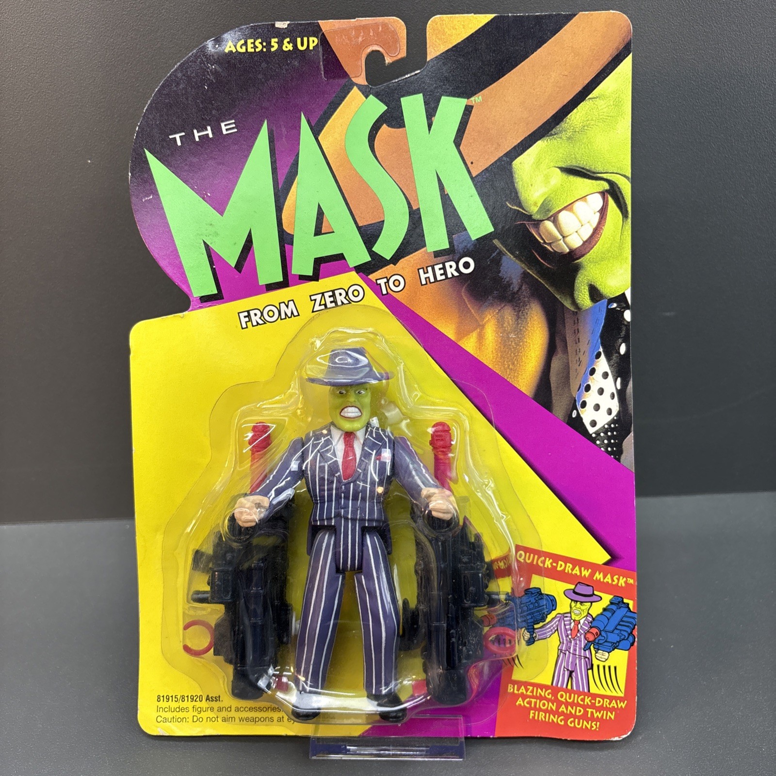 The Mask: From Hero to Zero Quick-Draw Mask Kenner Action Figure 1994 New Sealed