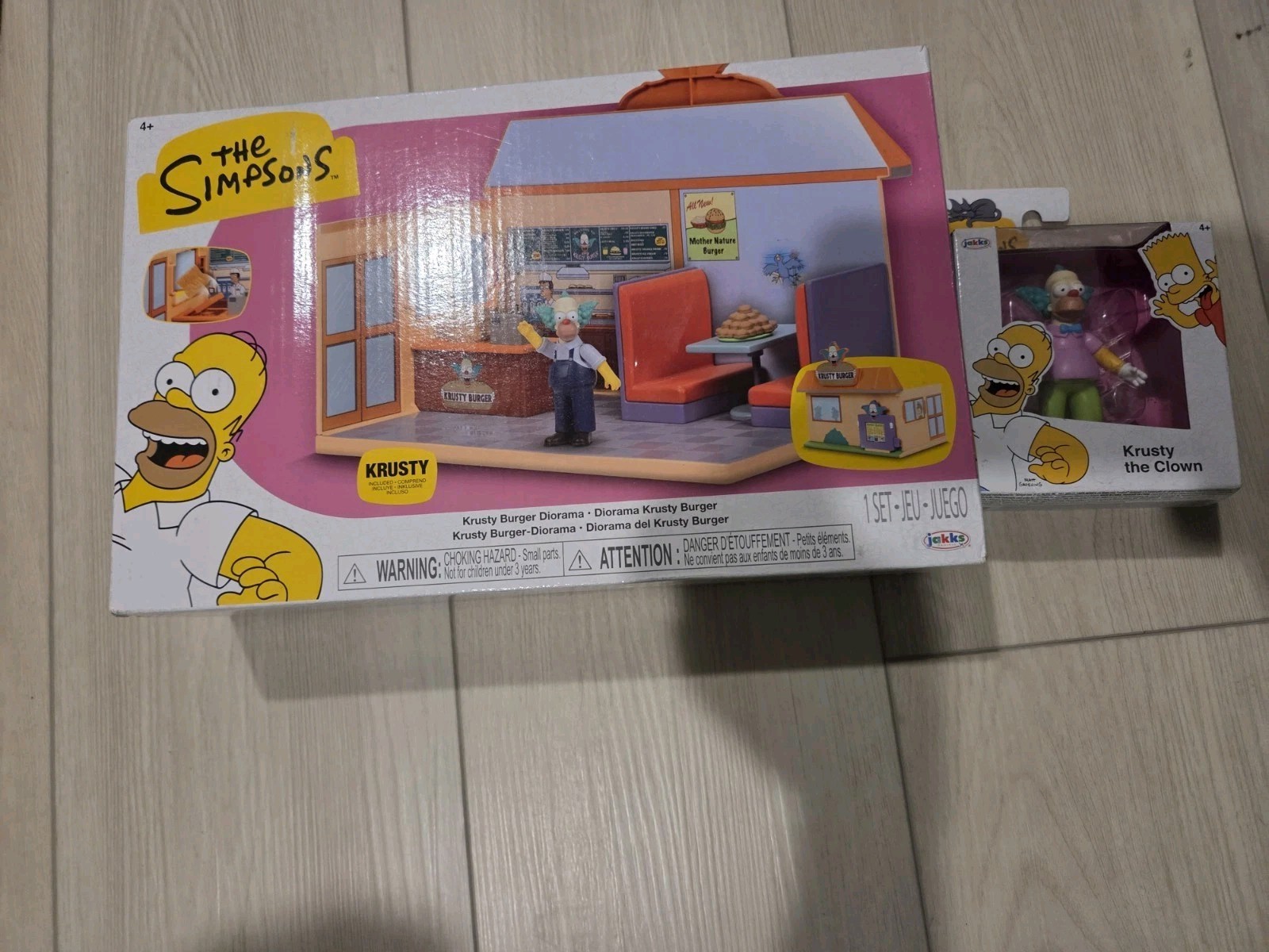 Jakks Krusty Burger set The Simpsons w Krusty the clown +1 Krusty new figure