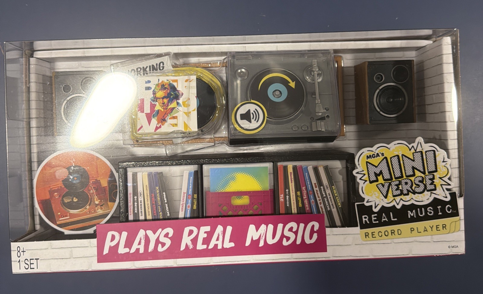 MGA’s Miniverse Real Music Record Player Mini Collectibles Mini Playable Record