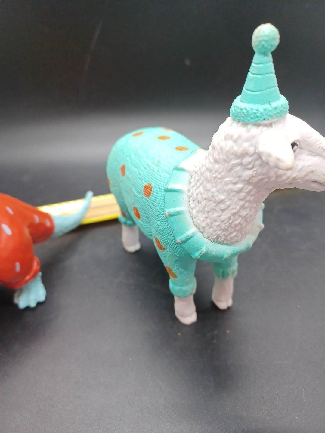 TWO Ankyo Party Farm Animals with Party Hats Sweater COW & SHEEP