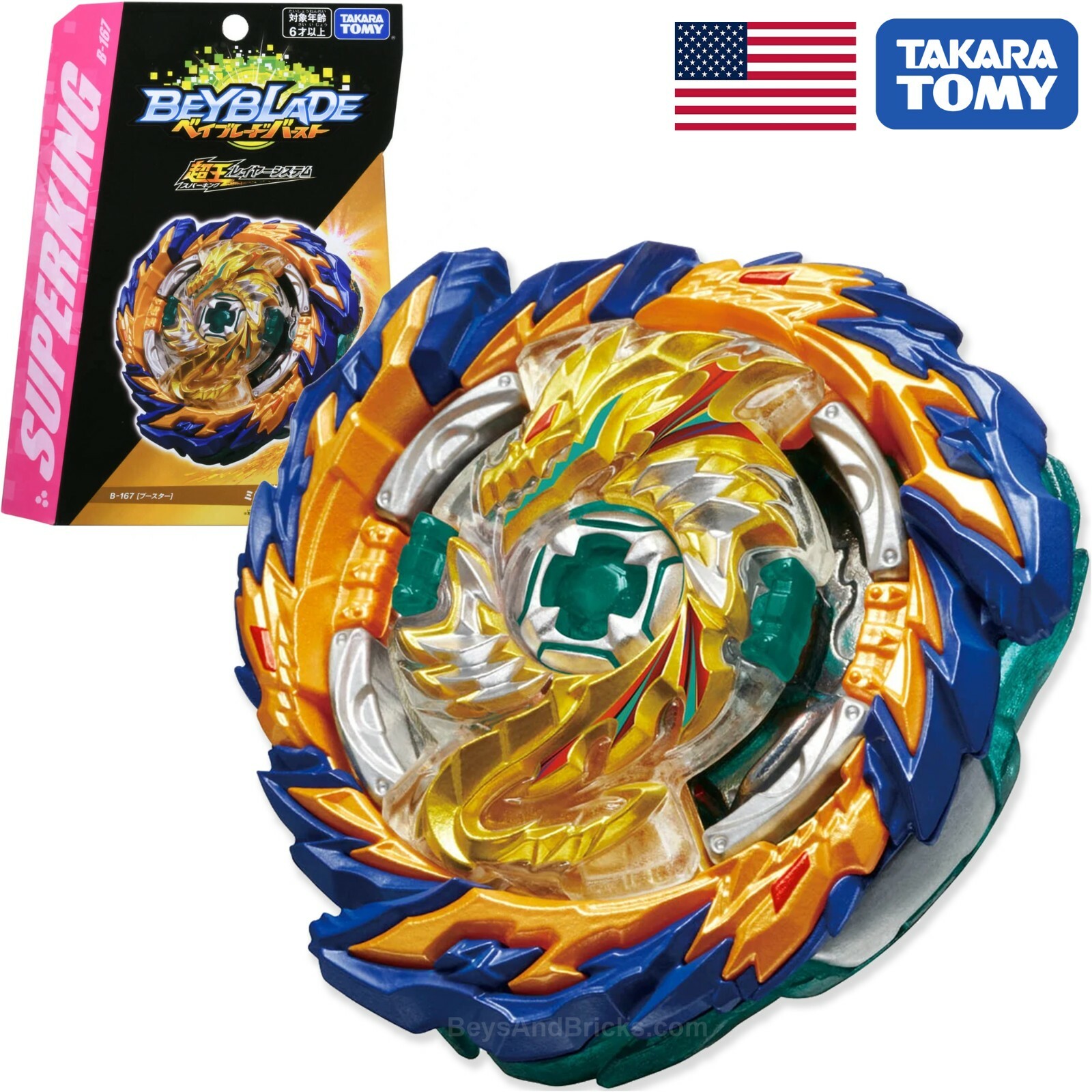 TAKARA TOMY Mirage Fafnir Burst Surge Superking Beyblade B-167 – USA SELLER!