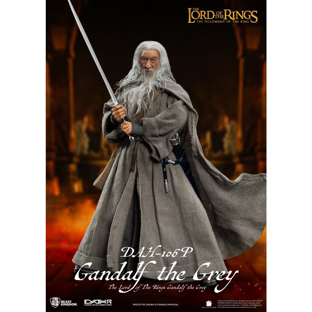Beast Kingdom The Lord of the Rings LOTR Gandalf the Grey DAH-106P Action Figure