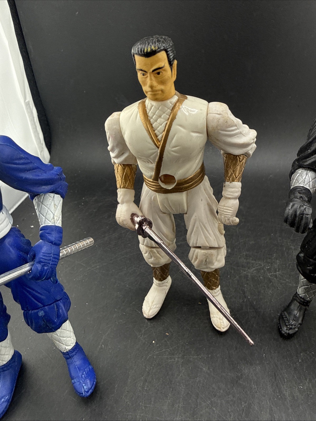 Ninja Action Figure Lot GI Joe Style Red Black White Blue w/ Weapons