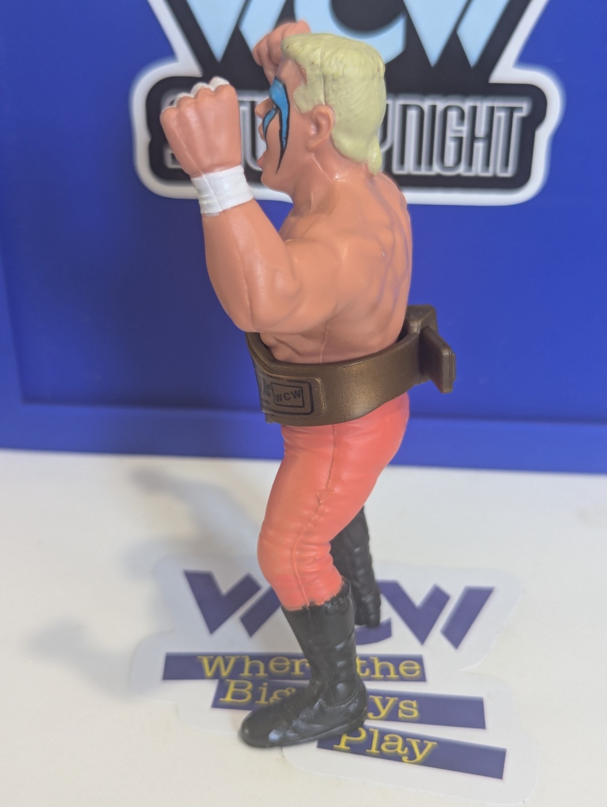 Vintage WCW Galoob – WWF Mattel LJN Hasbro – Sting w Belt UK Exclusive Orange