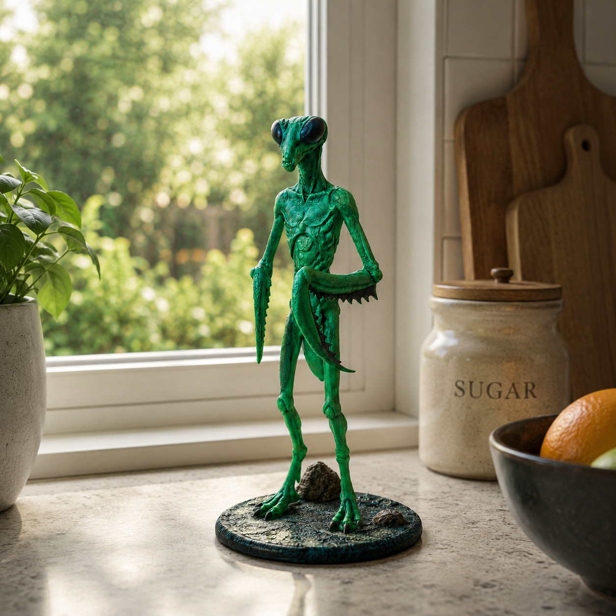Insectoid Alien Mantis Figurine 18cm Hand Painted UFO Sci-Fi Collectible