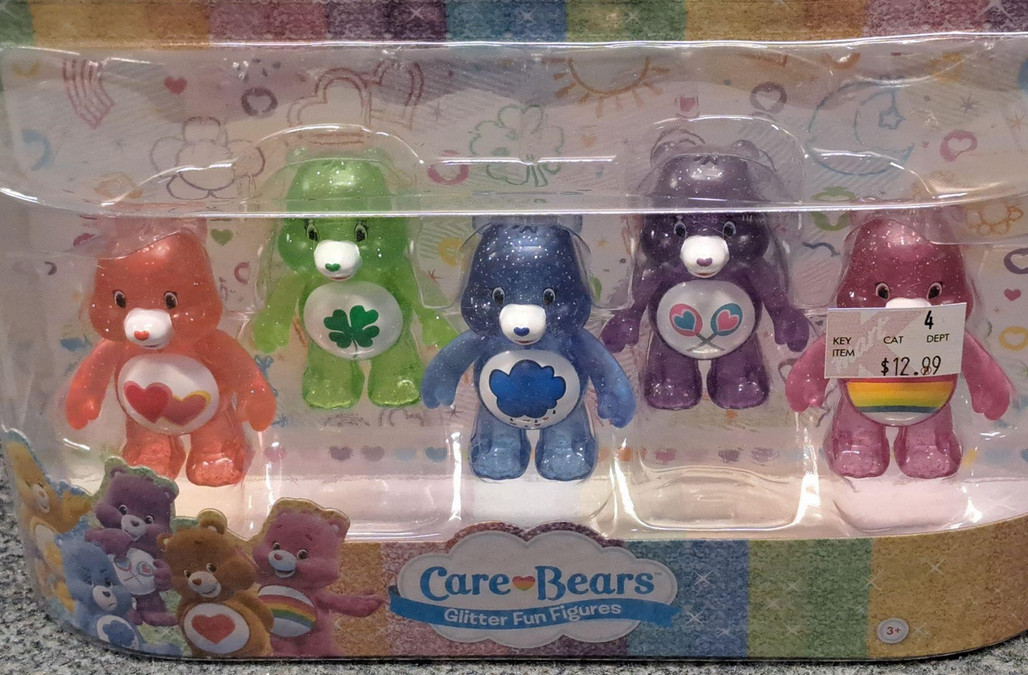 New in Box Care Bears Glitter Fun Figures