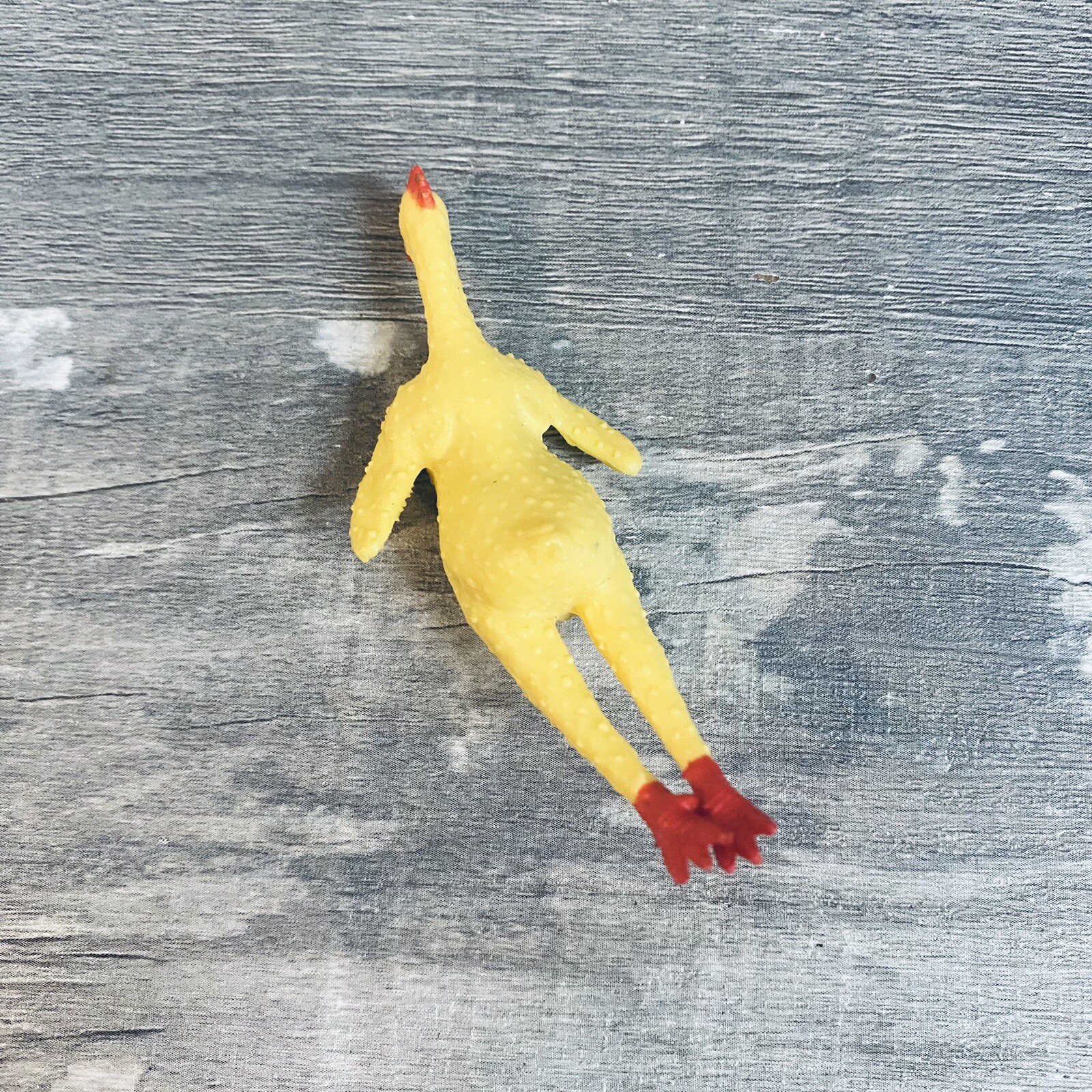 Yellow/Red Plastic Rubber Mini 3″ Chicken Toy Figure Cake Topper