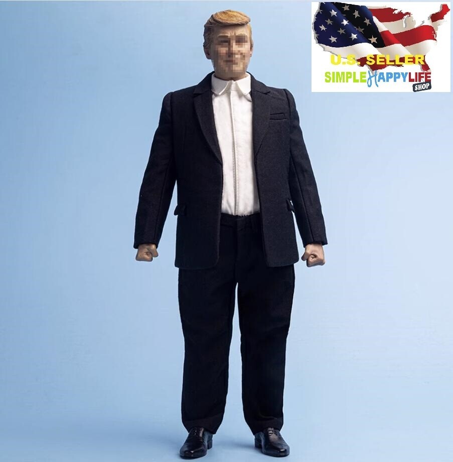 1/6 Male Black Suit Vest Pants w/ Fattening suit for 12″ Figure hot toys ❶USA❶