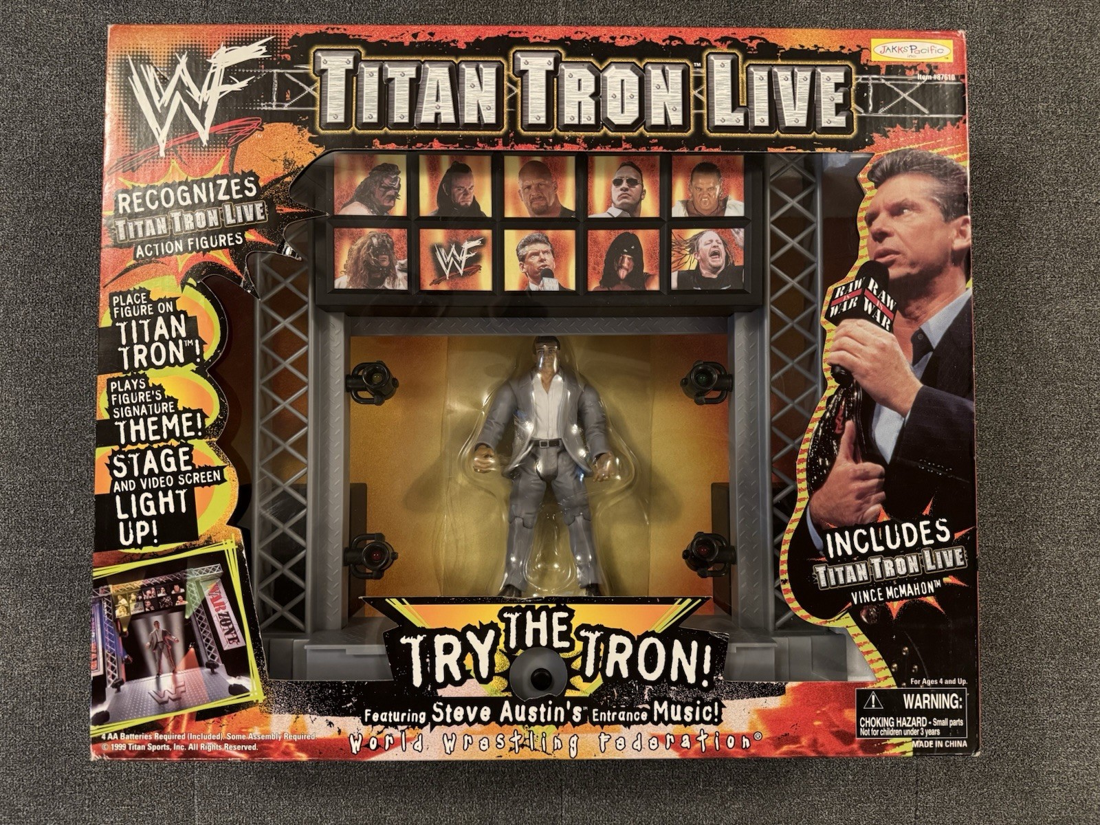 Vintage! 1999 WWF Titan Tron Live Entrance Ramp Stage Jakks + Vince McMahon WWE