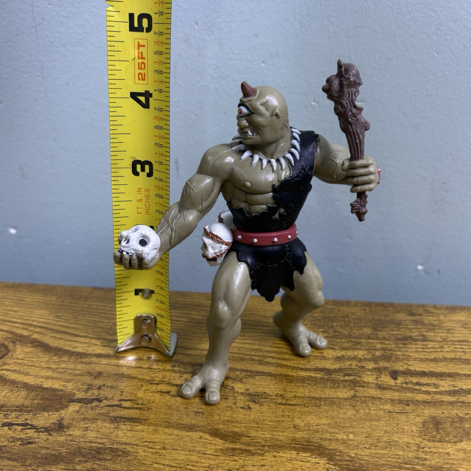 Schylling Fantasy Cyclops One Eye Action Figure Loose 4” Club Skull In Hand