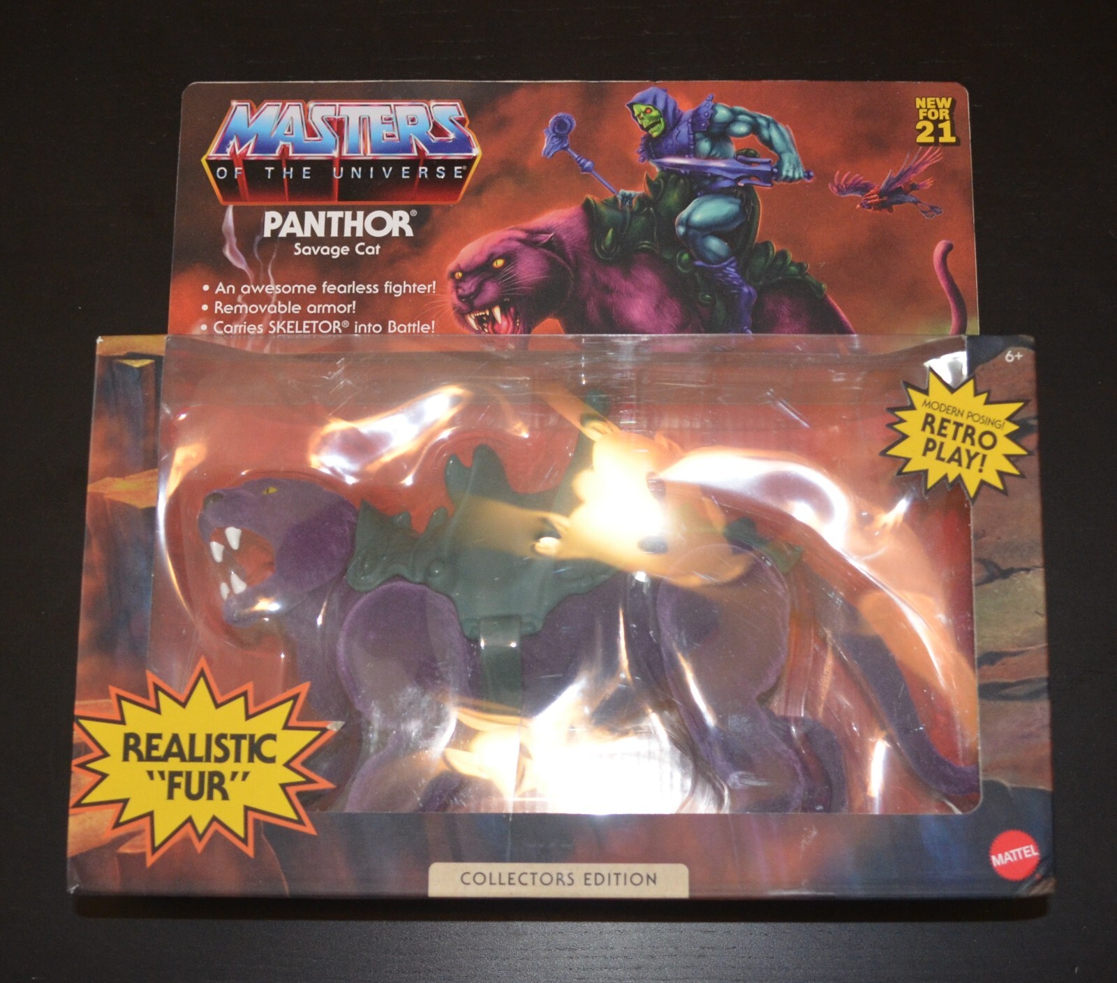 NIP Mattel PANTHOR SAVAGE CAT 2021 Masters Of The Universe Origins Realistic Fur