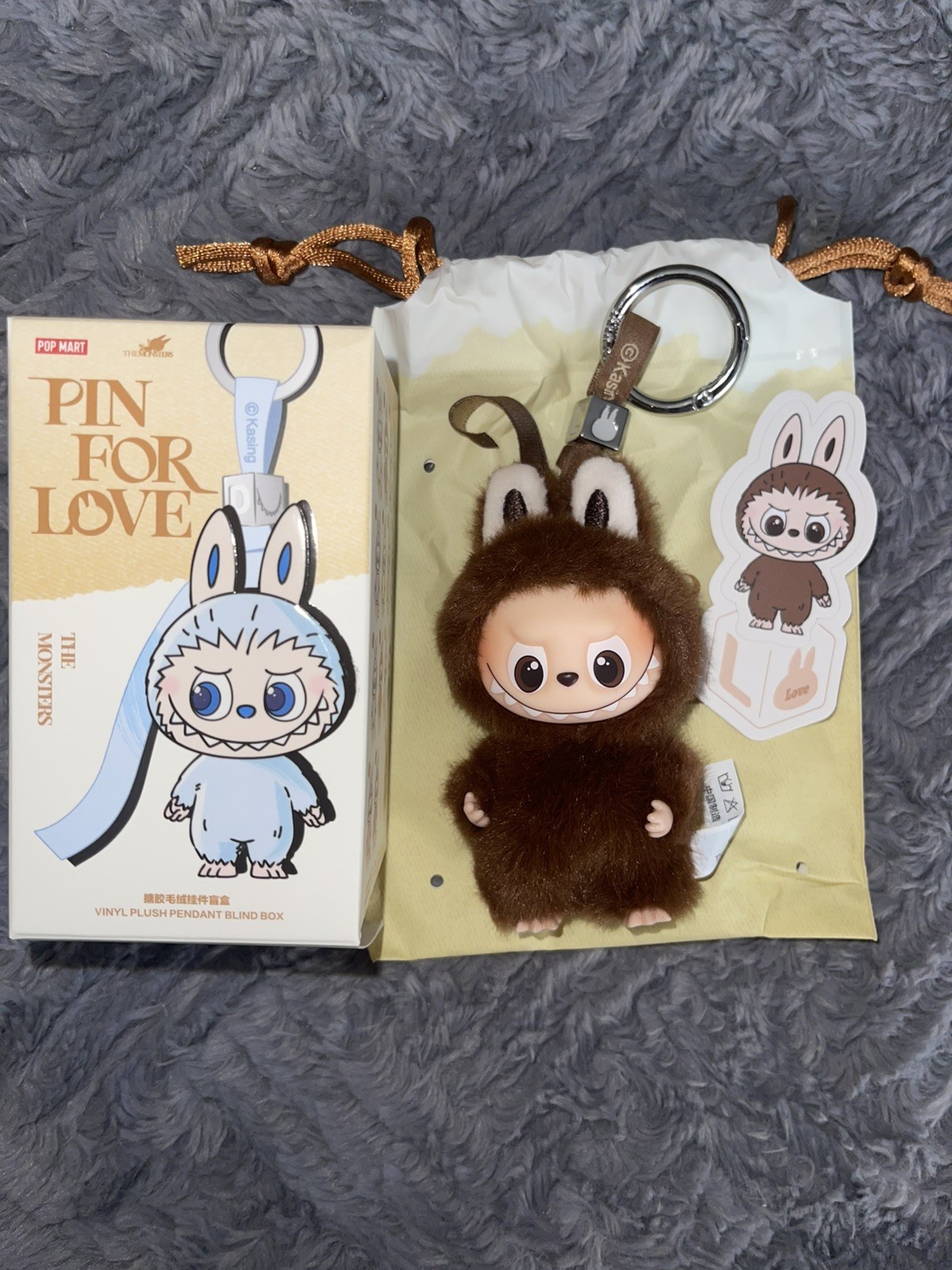 POP MART LABUBU The Monsters Pin For Love Letter L Pendant Charm ~ New, Open