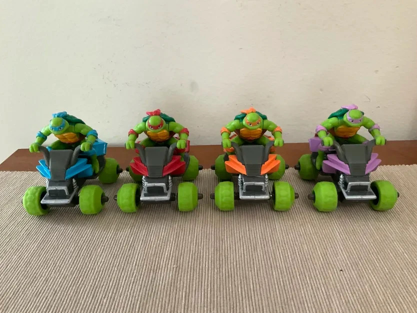 TMNT Mutant Mayhem Pull-Back ATV Vehicle Viacom 2024 Full Set of 4
