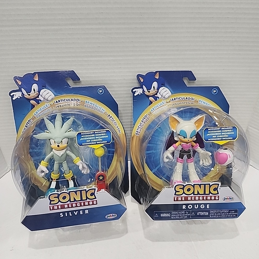JAKKS Pacific Sonic The Hedgehog Silver and Rouge 4″ action figures